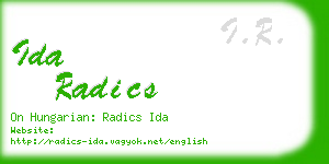 ida radics business card